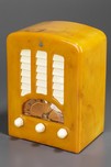 Emerson BT-245 Catalin ’Tombstone’ Radio in Swirled Yellow + Ivory